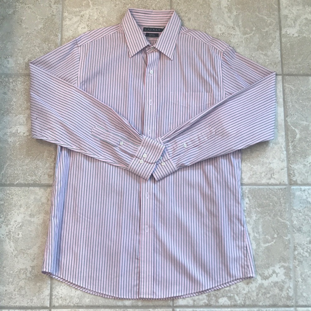 Ralph Lauren Pink/Black Striped Button Down Shirt